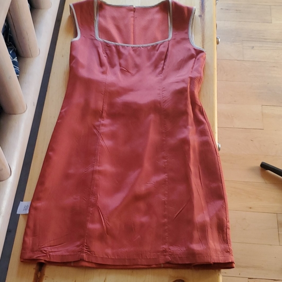 Badgley Mischka Orange silk sheath dress - Picture 7 of 10